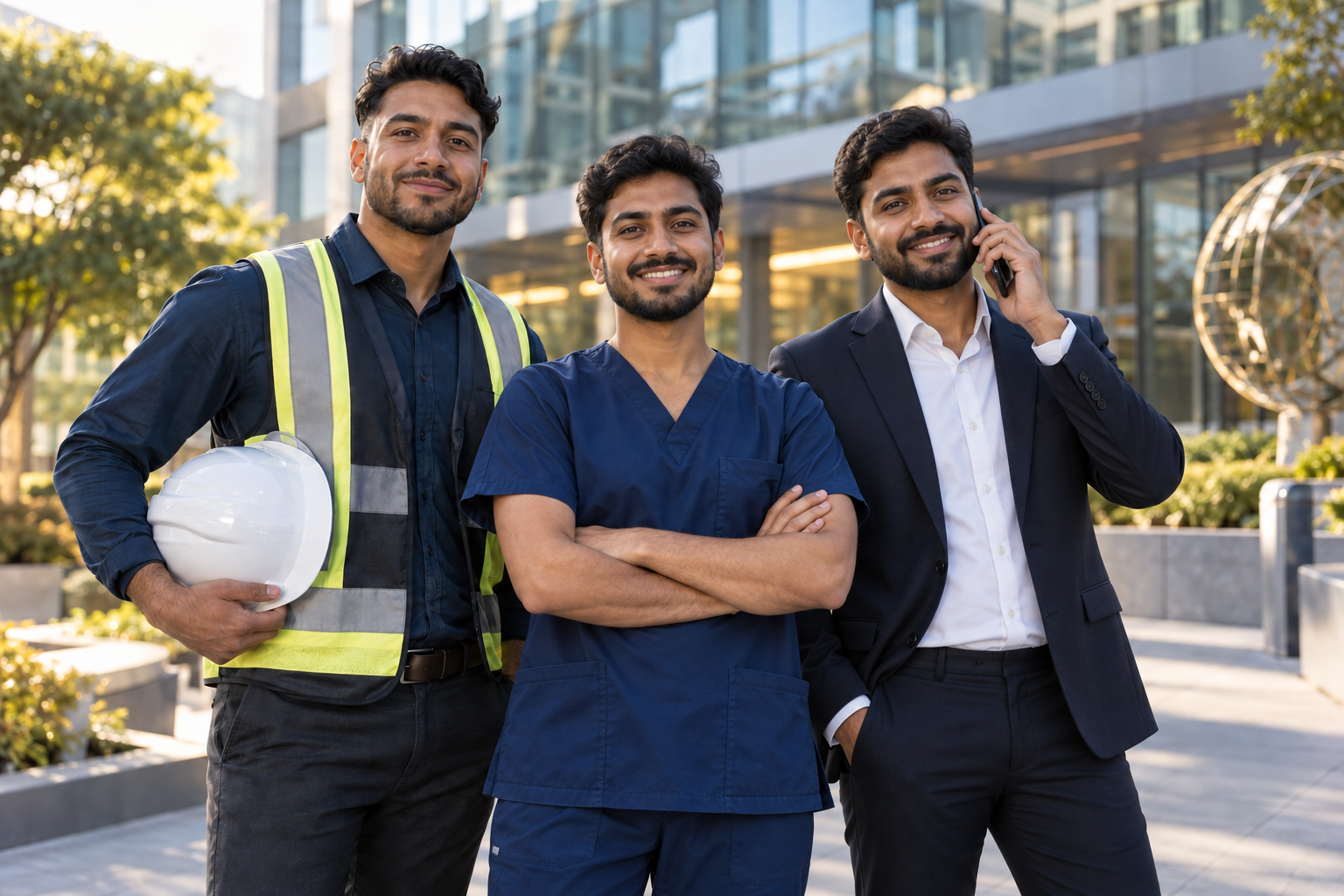 Professionals from engineering, healthcare and business